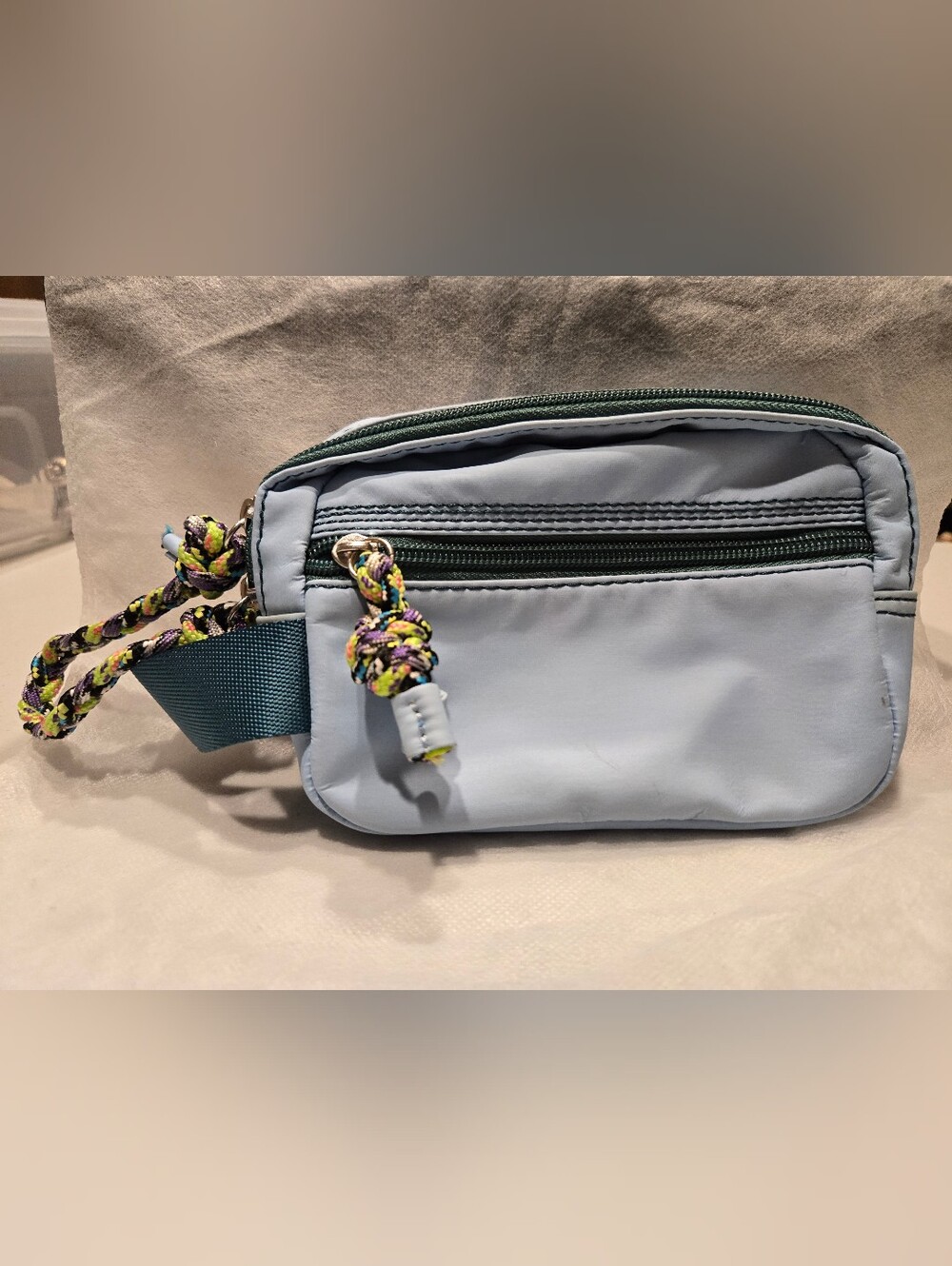 Urban Outfitters Light Blue Pouch With Rope Pull-on Zippers